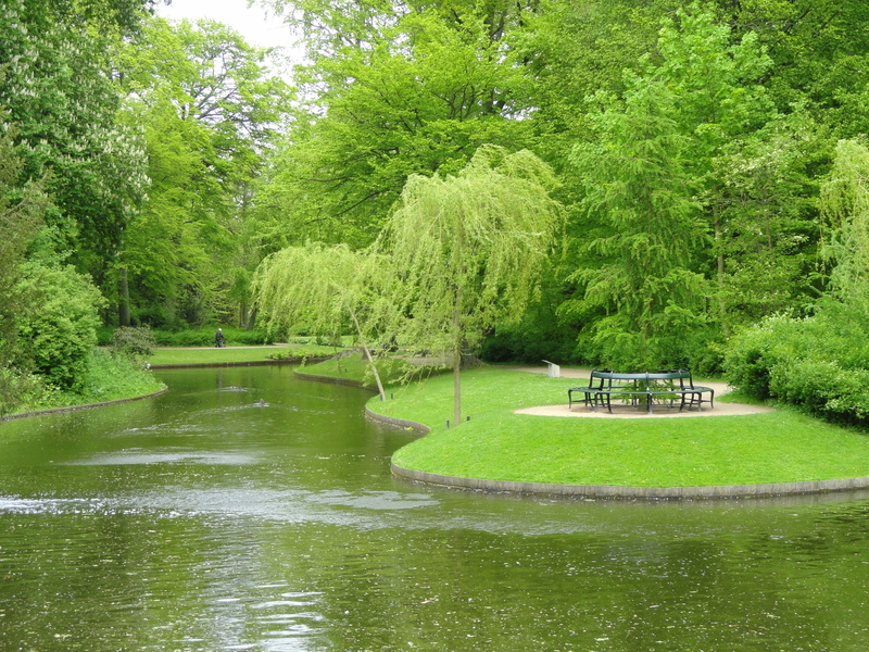 shrubs, waterway, floating on water, park, foliage, tranquil scene, waterfront, water, landscape, black, denmark, copenhagen, spring, metal, nature, plant