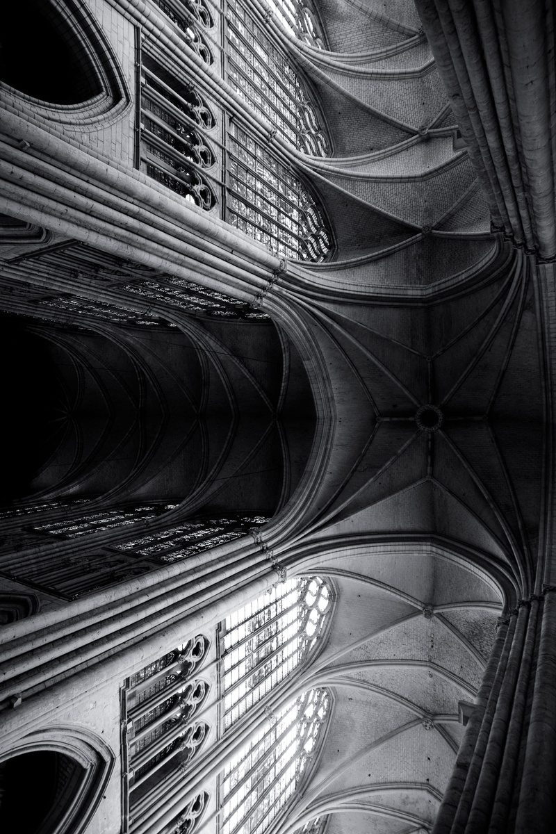 travel destinations, city, architecture and art, architecture, bw, day, belief, gothic, vault, place of worship, no people, blackandwhitephotography, darkness