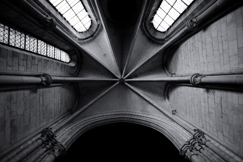 lyon, 1080P, archi, the past, point, white, france, architecture, blacknwhite, design, indoors, religion, theprintswap, vanishing, gothic style, bw, built structure