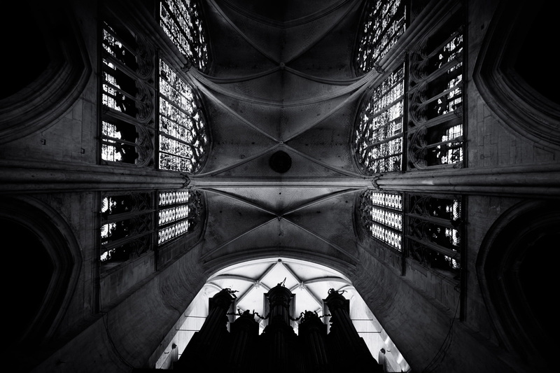 blacknwhite, black, church, ceiling, adult, blackandwhite, history, place of worship, tourism, france, lifestyles, bw, bnwminimalismmag, men, real people