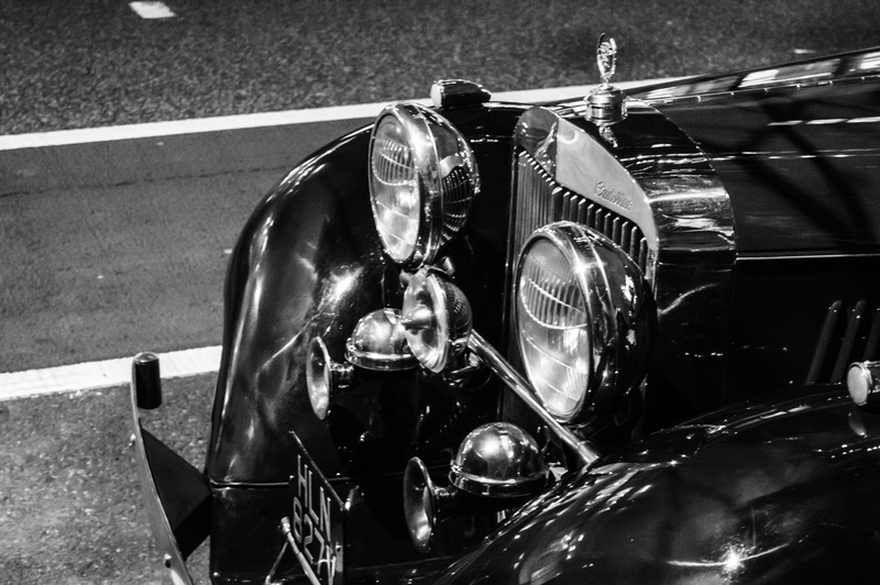 metal, stationary, close-up, bnw, car, united kingdom, vehicle, cadillac, united, london, outdoors, sunlight, reflection, antique, uk, england, high angle view