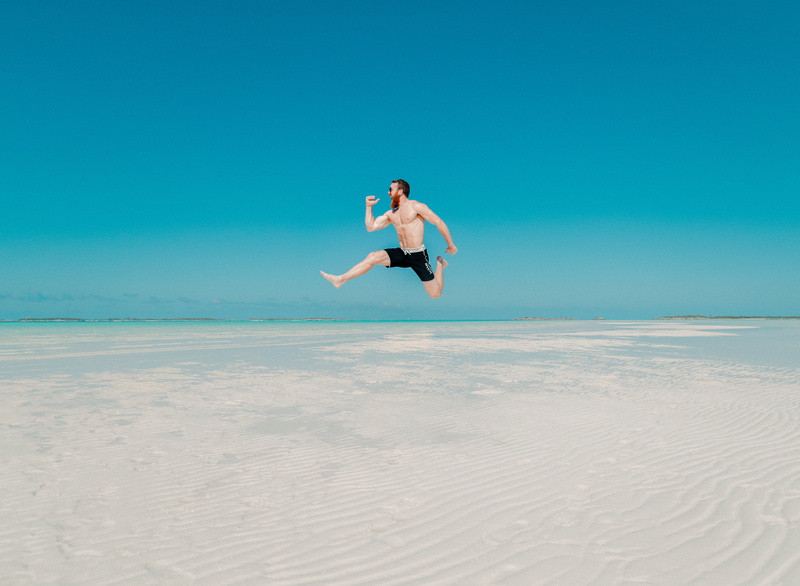 trip, shore, day, person, full length, enjoyment, beach, positive emotion, mid-air, vacation, blue, land, people, sky, young adult, horizon, leisure activity