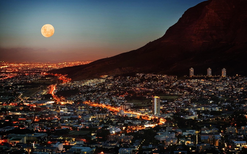 africa, south, south africa, lights, 1080P, night, city, nature and landscapes