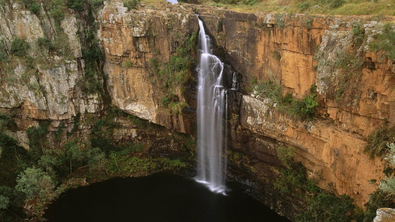 nature and landscapes, 1080P, transvaal, sabie, cliff, south, river, africa, falls, pool