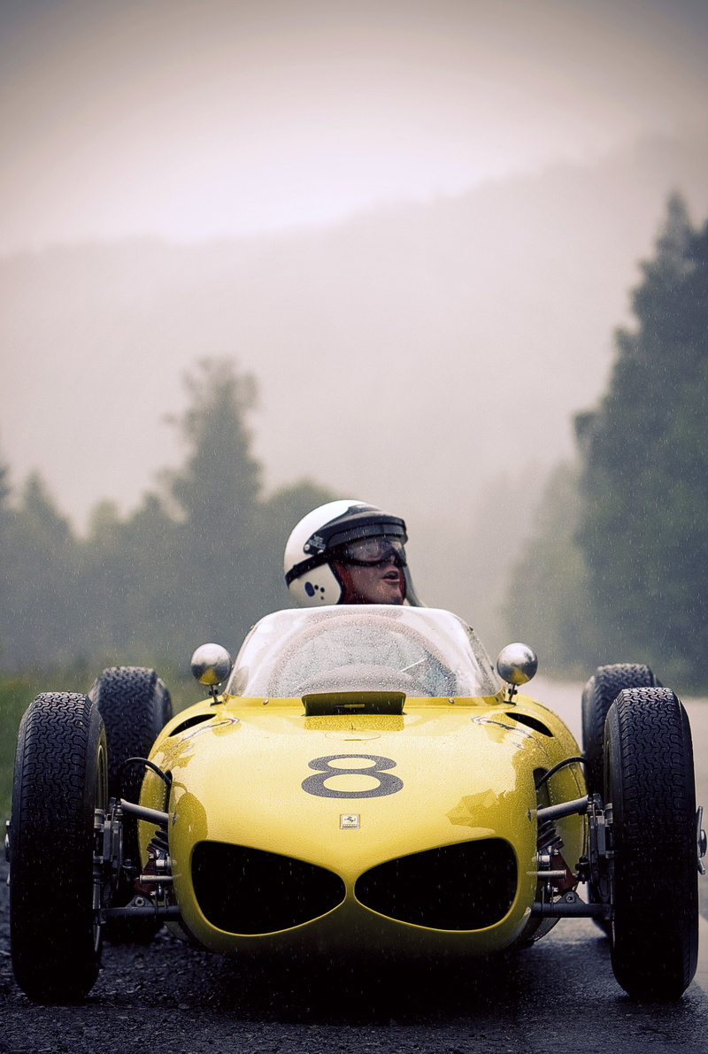one person, sports race, driving, one, classic, rear view, race, ferrari, adult, sports helmet, 156, professional sport, men, racecar, crash helmet, competition