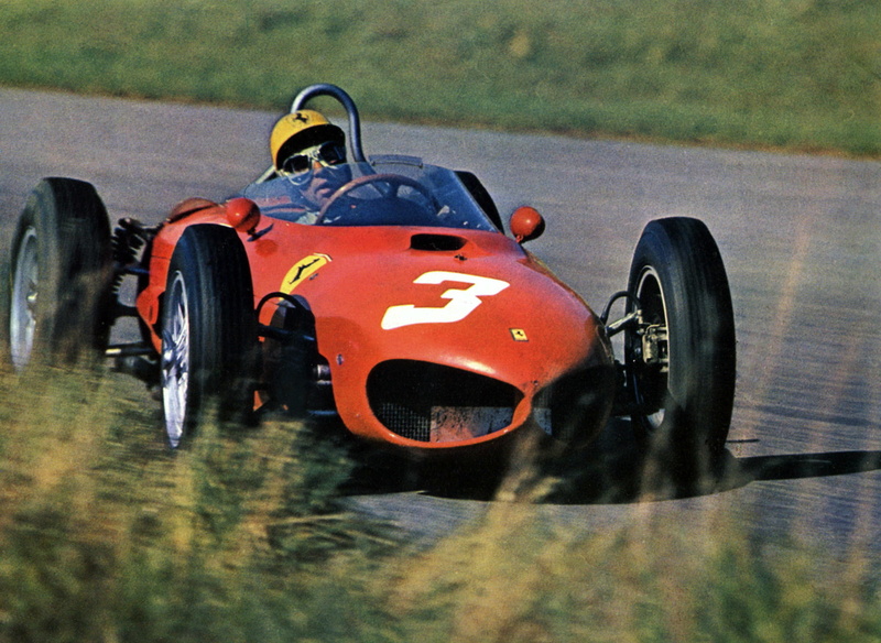 ferrari, 1961, 156, selective focus, no people, speed, sports race, motor racing track, race, competition, nature, auto racing, day, outdoors, transportation