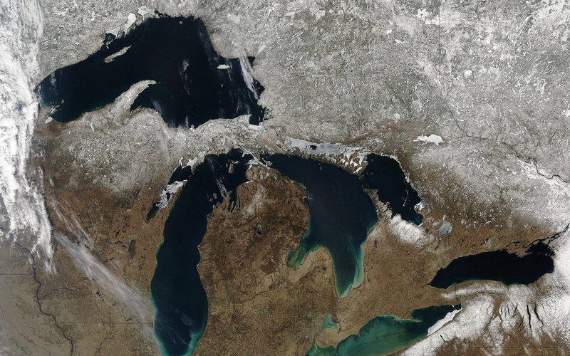 lakes, 1080P, image, great, satellite