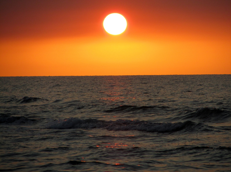 ocean, caspian, 4K, caspian sea, horizon over water, outdoors, Photography, orange sky, rippled, iran, tranquility, water, no people, Nature, contemplation