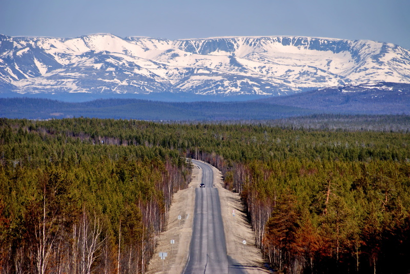 outdoors, scenics - nature, sky, beauty In Nature, 4K, car, highway, forest, outside, direction, mountains, plant, mountain range, snowcapped mountain
