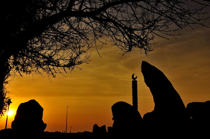 george paris, spirituality, 4K, saudi arabia, outdoors, no people, statue, orange color, orange, cloud - sky, great prints philippines, belief, tree, red sea coast