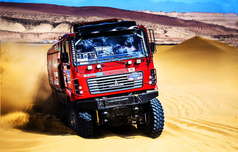 The roads, Sand, Contest, SilkWay, Cabin, 1080P, Race, Sport, Dune, Rally, Red, Truck, MAZ, The front, Silk road