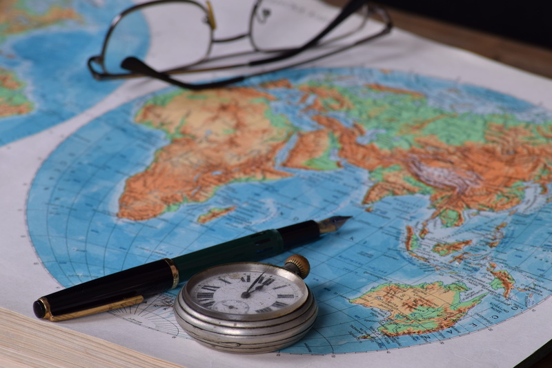 journey, focus on foreground, pen, exploration, information, cruising, south america, discovery, high angle view, close-up, global, map, africa, no people