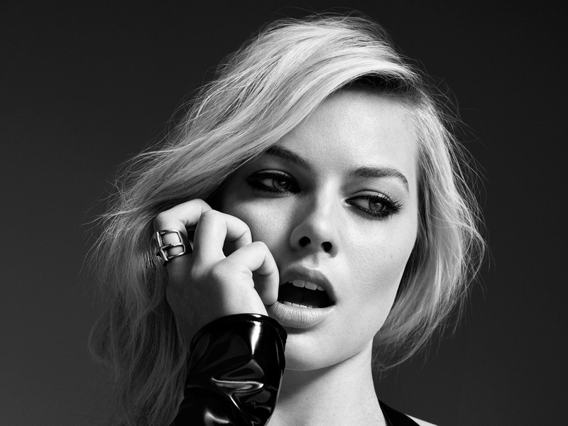 Actresses, Margot Robbie, Australian, 1080P, Black and White, Actress