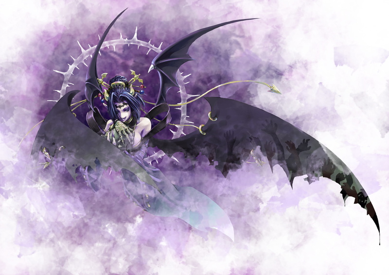 fantasy, dark, 2K, wings, horror, angels, digimon, demons, vector, lilithmon, art