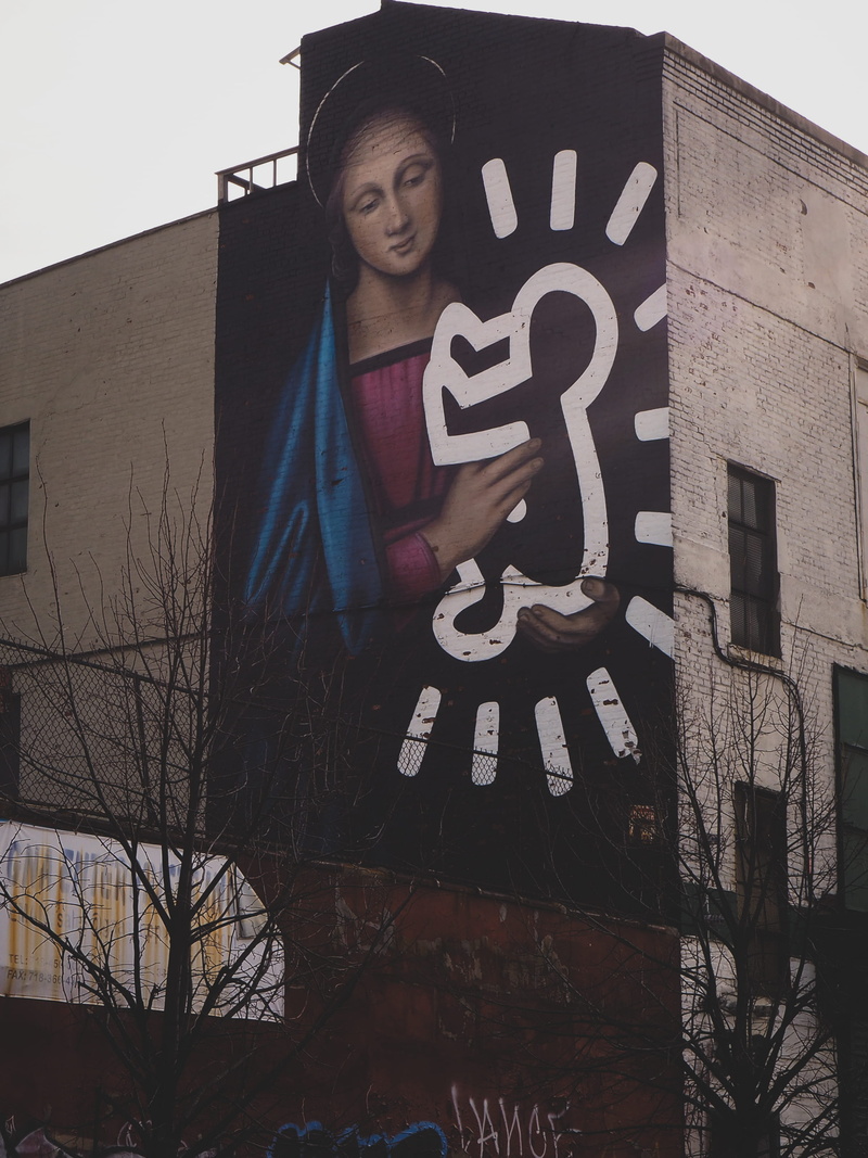 people, real people, new york, bushwick collective, tree, graffiti, bare tree, olympus, olympus omd mark ii, street art, bushwick, day, representation