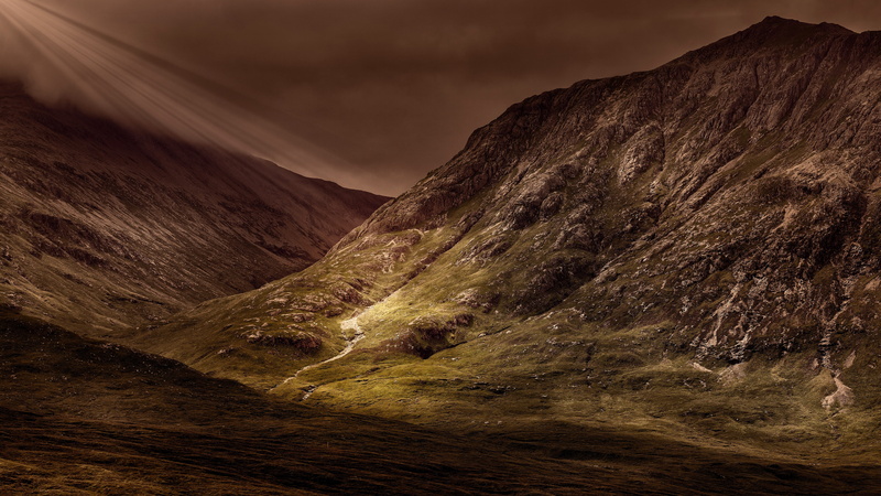 sky, Hilly, Glencoe, 5K, geology, landscapes, rock - object, hill, mountains, scenics, glencoe, Landscape, mountain Range, sandstone, outdoors, desert