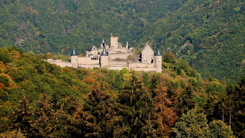 building exterior, no people, hill, scenics - nature, hilly, outdoors, trees, plant, fortress, foliage, rural, forest, growth, burscheid, land, landscape