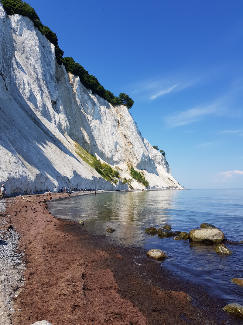 mons klint, no people, land, tranquility, holiday, solid, sea, tranquil scene, water, rock - object, day, mountain, krijtrot, idyllic, denmark, mons, sky