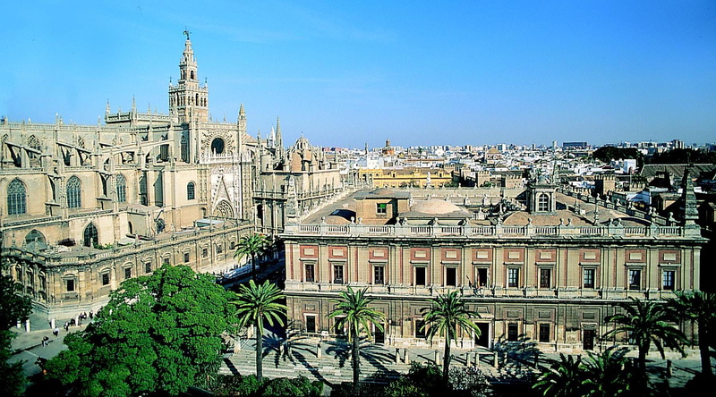 spain, facade, government, cityscape, Spain, city, famous Place, 720P, europe, spire, plant, Seville, View, gothic style, building, indias, public domain