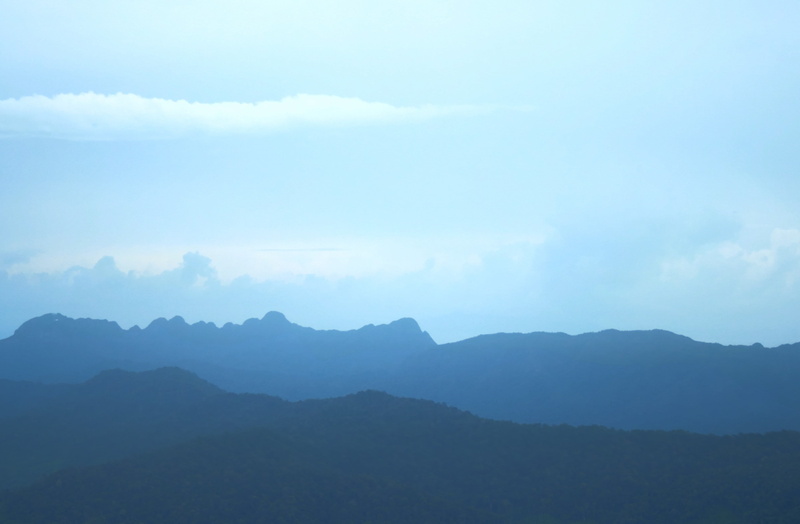 hazy, covered, tree, mountain range, no people, cloud - sky, beauty in nature, idyllic, mountains, outdoors, 2K, day, Malaysia, environment, Langkawi