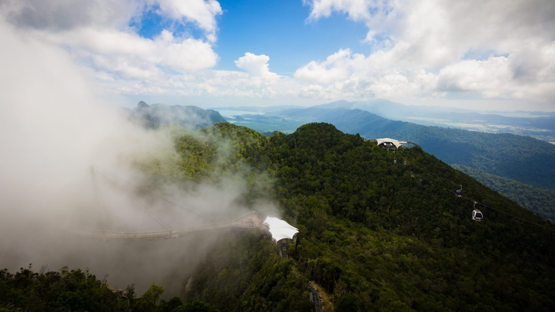 bridge, beauty in nature, nature, scenics - nature, sky, malaysia, tranquil scene, outdoors, day, tranquility, land, cloud - sky, travel destinations, 1080P
