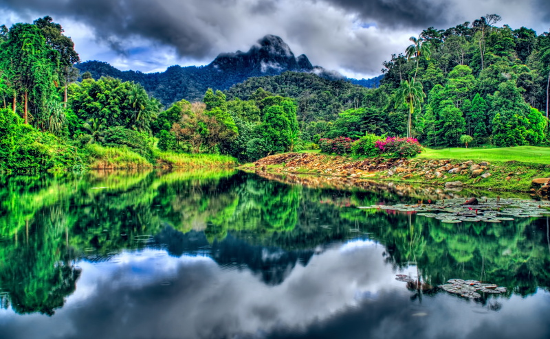 outdoors, green color, river, idyllic, sky, tranquility, mountain, photography, plant, water, hdr, lake, Jungle, no people, langkawi, Island, beauty in nature