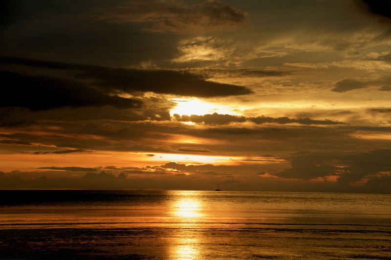 orange color, sunset, asia, beach, 5K, horizon, sunbeam, no people, outdoors, beauty in nature, sky, sea, sunlight, tranquility, langkawi, malaysia, dramatic sky