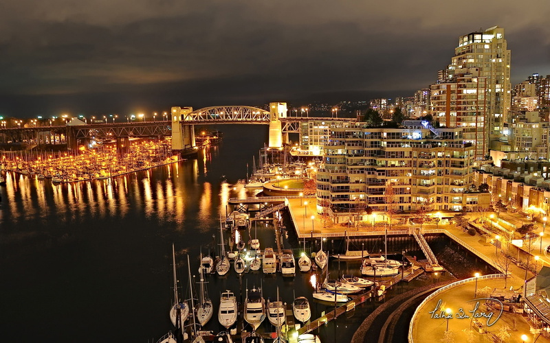 Vancouver, Burrard, 1080P, Night, Bridge
