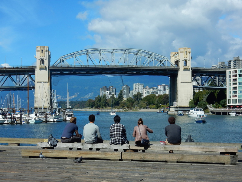 connection, burrard street bridge, tourism, false creek, people, bridge - man made structure, 4K, nature, transportation, water, british colombia, five