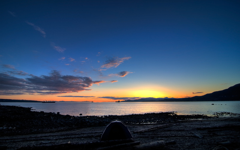 cloud - sky, idyllic, tranquility, beauty in nature, 2K, sunset, water, non-urban scene, sky, beach, Vancouver, nature, tranquil scene, no people, orange color