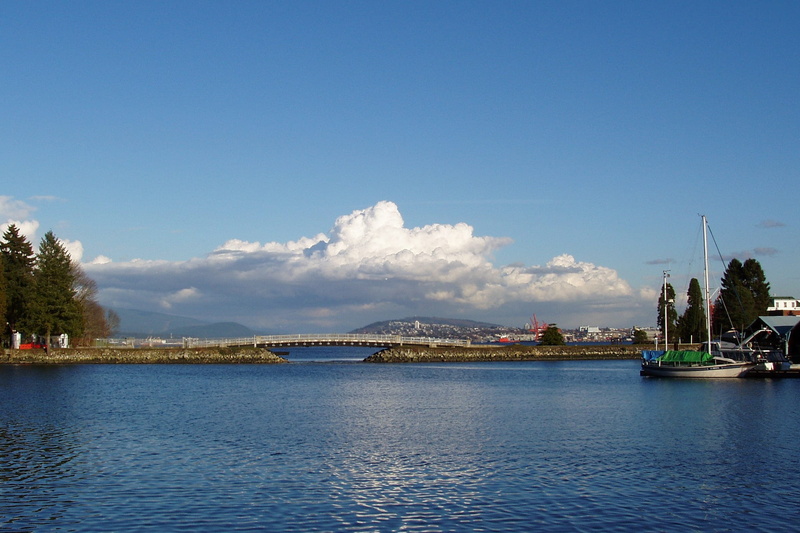 Bridge, Vancouver, pacific, travel destinations, Stanley Park, day, canada, city, Ocean, travel Locations, river, industry, blue, built structure, cloud - sky