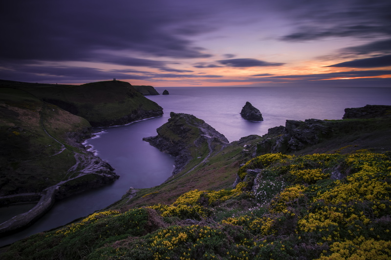 water, jones, scenics, cornwall, beach, by the sea, com, 5K, long, headland, evening, Sunset, dusk, rocky, exposure, landscape, coastline, rock - Object
