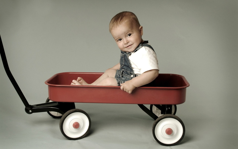1080P, Sitting, Cute, Baby, Trolley