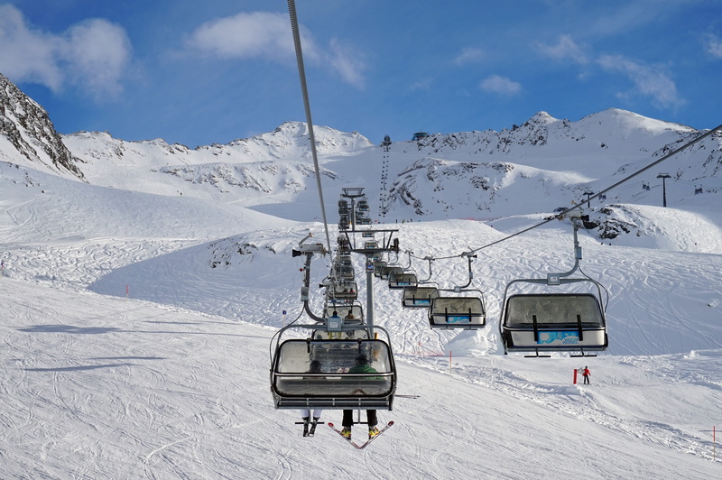 mountains, snowcapped mountain, season, overhead cable car, ski slope, lift, skier, scenics - nature, day, cable car, 5K, obergurgl hochgurgl, skiing