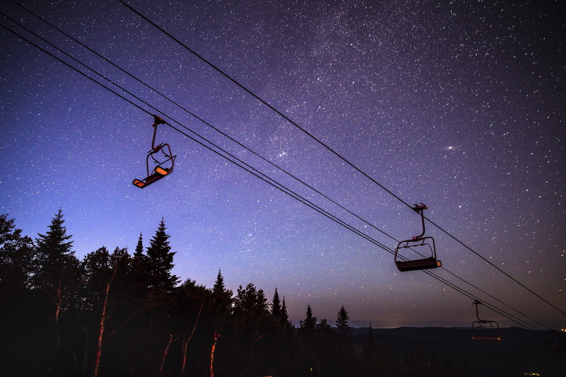 cable car, photograph, star, overhead Cable Car, connection, blue, low angle view, stars, skiing, tree, star - space, staring, cable, astronomy, scenics - nature