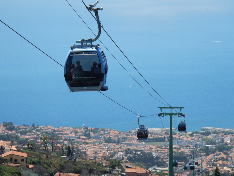 connection, cable car, travel, ski lift, tourism, landscape, outdoors, water, madeira, sea, portugal, overhead cable car, mountain, nature, coast, cable