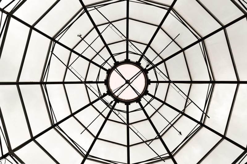 glass - material, windows, lines, north vancouver, sky light, indoors, geometric shape, built structure, cupola, repetition, pattern, ornate, dome, design