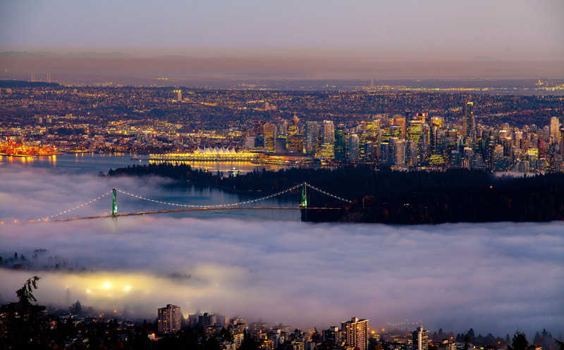 Bridge, skyscraper, landscape, travel destinations, suspension, water, urban skyline, hd, Canada, sky, building, outdoors, cityscape, office building exterior