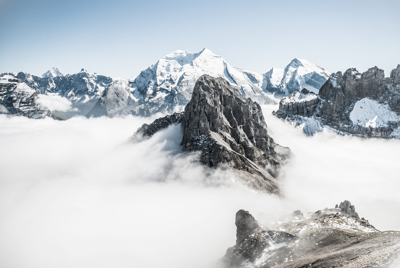 rock - Object, sky, mountain, winter, extreme Terrain, beauty In Nature, water, alps, no People, scenics, ice, 4K, range, covered, outdoors, mountain Range