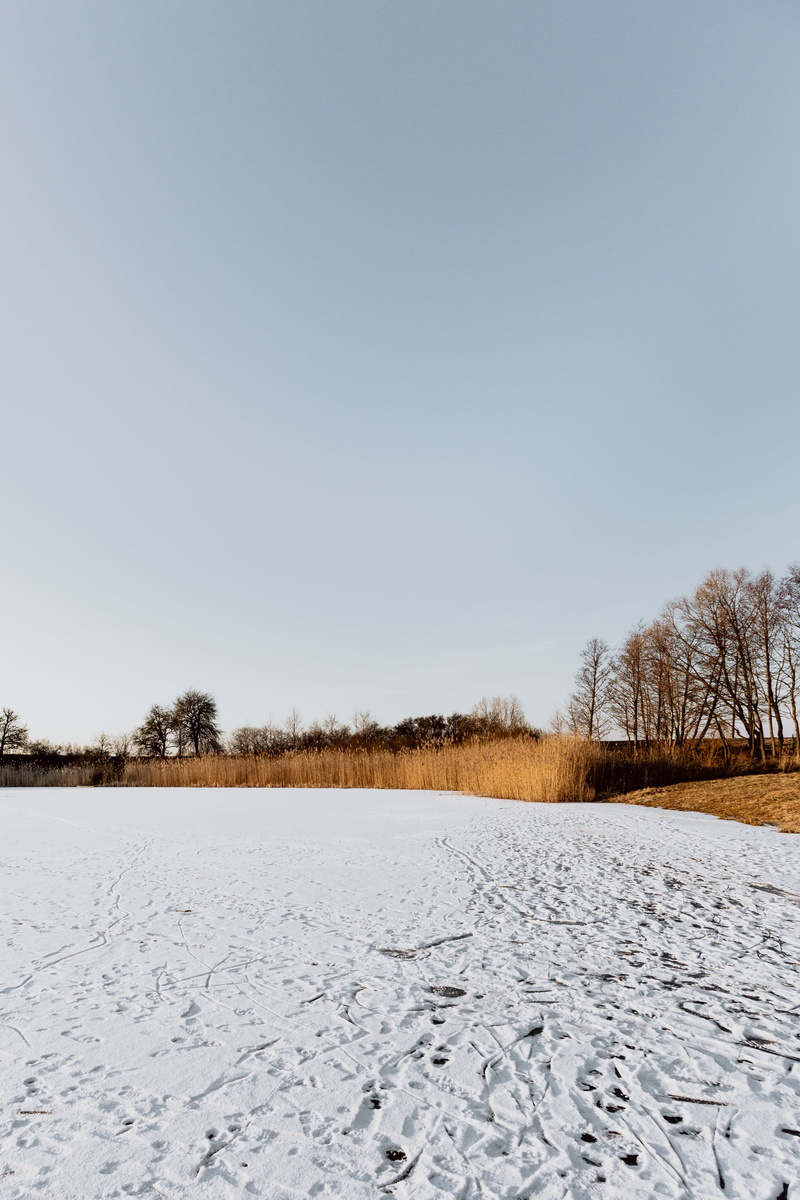 lake, magic hour, winter, sky, middle, beauty in nature, covering, scenics - nature, 4K, adventure, tranquility, field, outdoors, land, sunset, clear sky