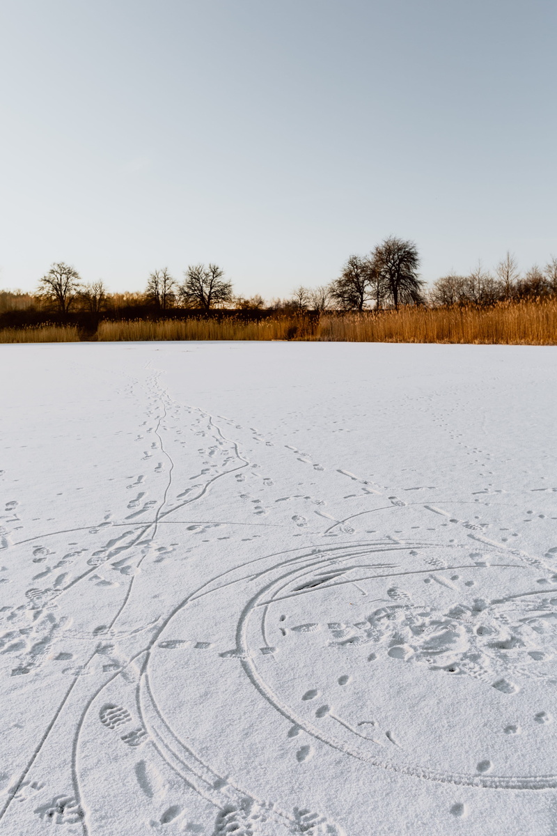 cold temperature, sky, clear sky, white color, tranquility, no people, non-urban scene, frozen, land, beauty in nature, tree, lake, adventure, plant, environment