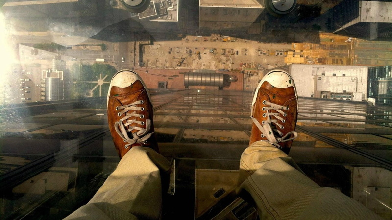 occupation, clothing, top, window, togetherness, adult, architecture, reflection, glass - material, danger, day, real people, working, shoes, outdoors