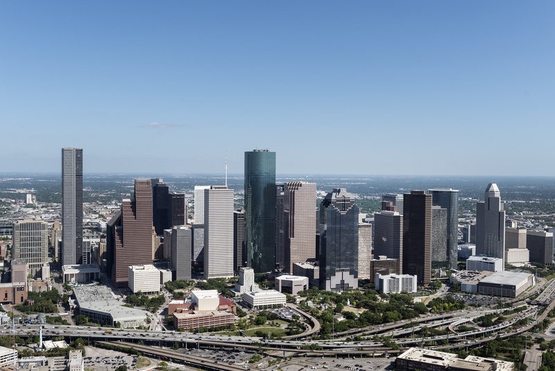 usa, motion, clear sky, landscape, sky, traffic, concrete, urban, skyscraper, outdoors, city, brown, daytime, transportation, modern, texas, rise, gray