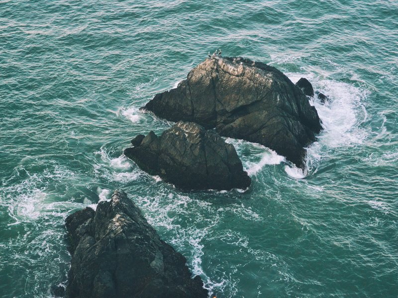 wave, ocean, ocean currents, high angle view, sport, beauty in nature, rocky coastline, solid, marine, rock - object, aquatic sport, day, point bonita