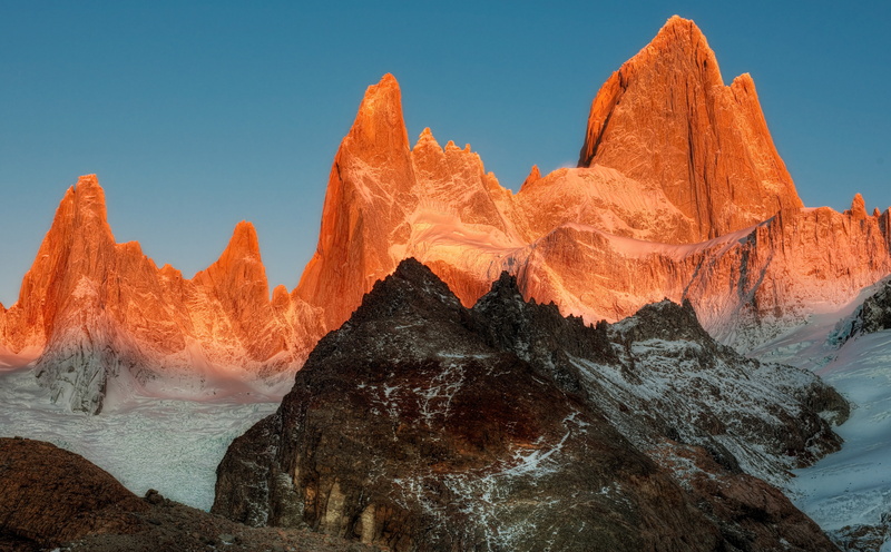 formation, Mountains, sky, Peaks, stack rock, Morning, scenics - nature, mountain range, rock - object, chalten, El Chalten, brown, el, Amazing, non-urban scene