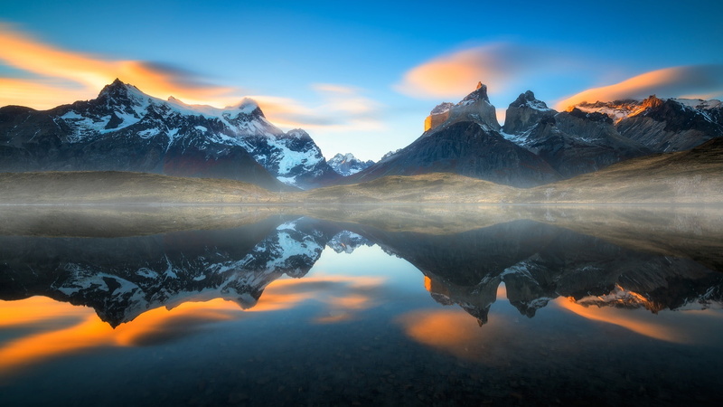 South, 1080P, America, Chile, Patagonia, Mountains, Water, Reflection, Lake, Andes