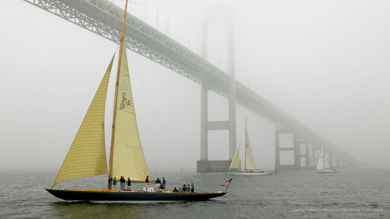 newport, North America, 2K, island, bridge, sailing, fog, rhode