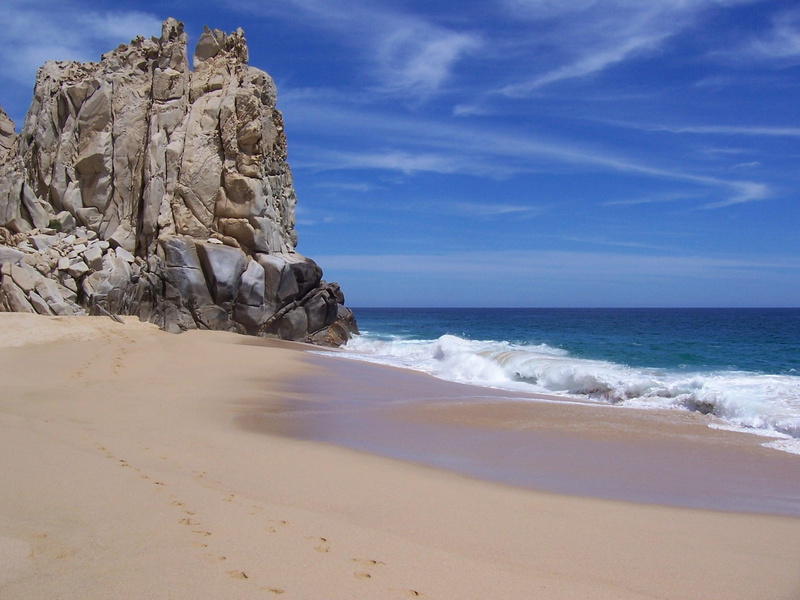 3d and abstract, rock, lucas, clouds, nature, outcropping, waves, calm, sand, beach, san, blue, cabo, 1080P