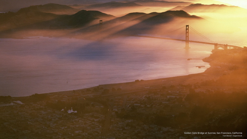 francisco, sunrise, 2K, bridge, golden, california, gate, san, Architecture