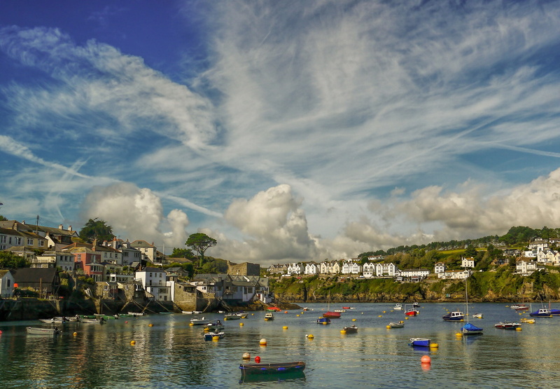 harbour, boats, home, England, 1080P, Cornwall, Fowey